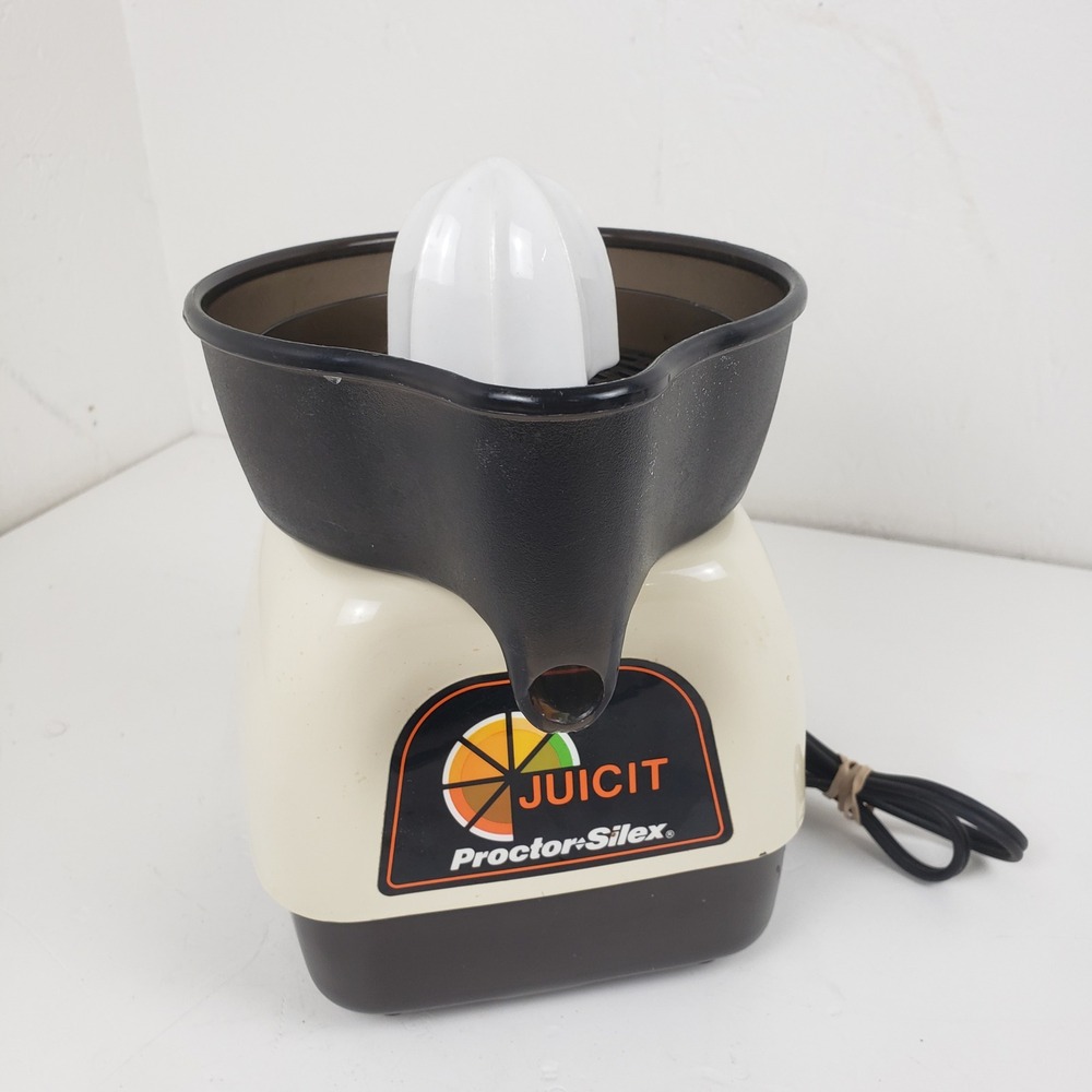 Proctor Silex Juicit Electric Citrus Juicer Model J101W Cream Brown Vintage USA